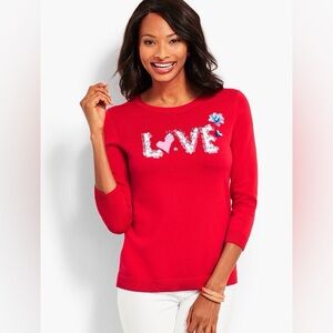 Talbots Embellished LOVE Sweater